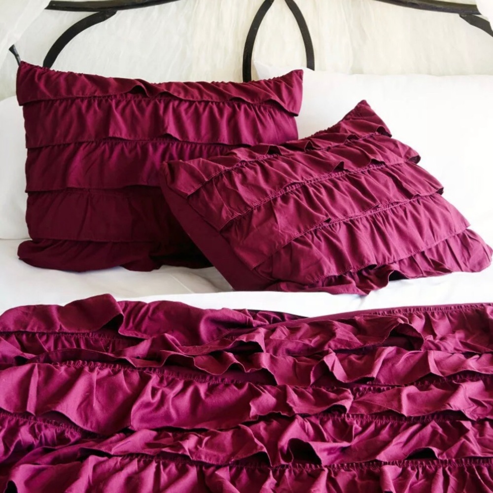 Aeropostale Spirited Away Ruffle 3 Pc Duvet Set